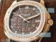 Knockoff Patek Philippe Aquanaut 5067A Diamond Rose Gold Bezel Brown Rubber Strap Watch (10)_th.jpg